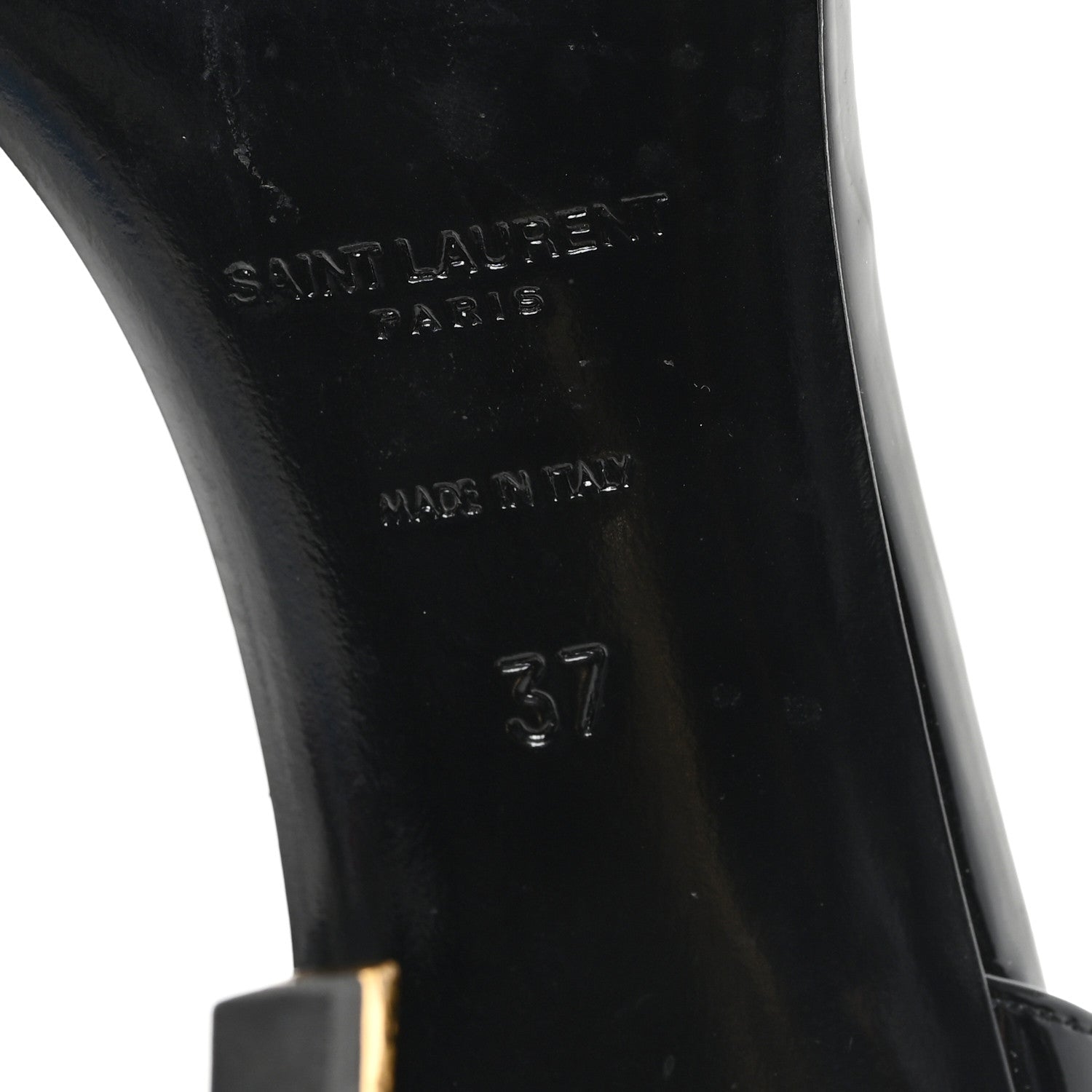 PATENT CALFSKIN OPYUM 85 SANDALS BLACK GOLD