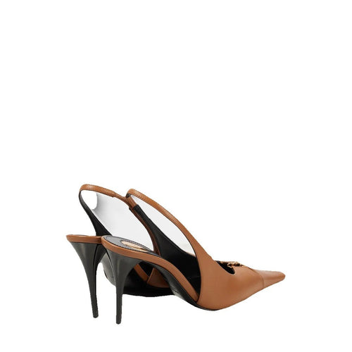 Saint Laurent Babylone Breteuil Slingback Pumps - Tan/Brown
