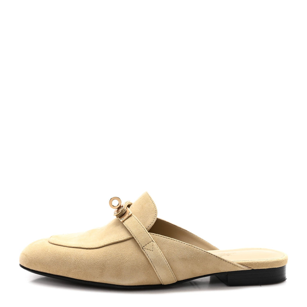 SUEDE GOATSKIN OZ MULES BEIGE SABLE