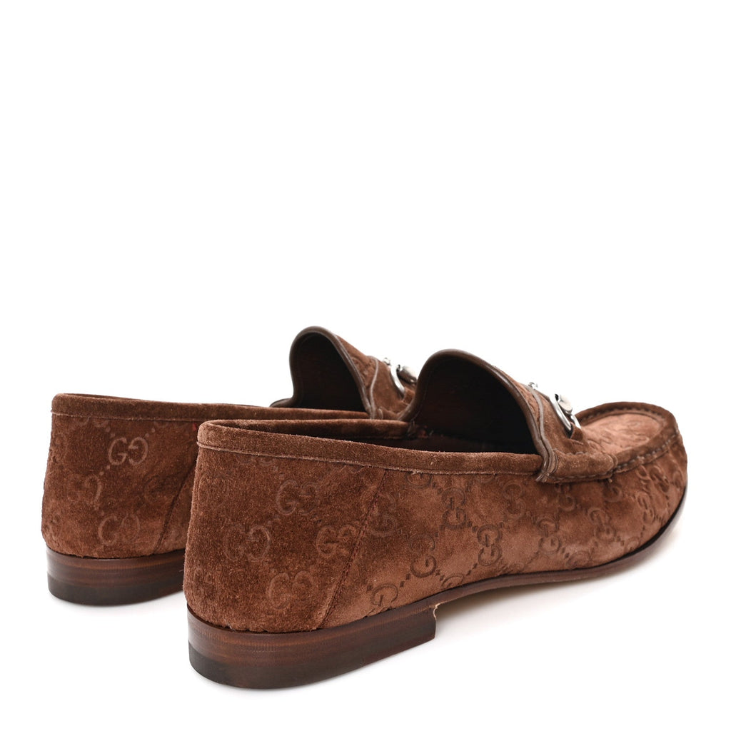 LUXURY SUEDE GUCCISSIMA MENS HORSEBIT MOCASSIN LOAFERS FANCY FANCY BROWN