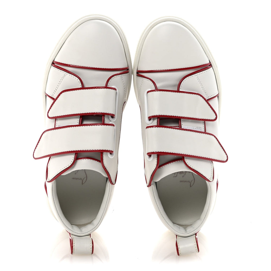 CALFSKIN MAXI TOYOTOTOY FLAT SNEAKERS WHITE RED
