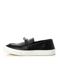 CALFSKIN GAME SLIP ON SNEAKERS BLACK