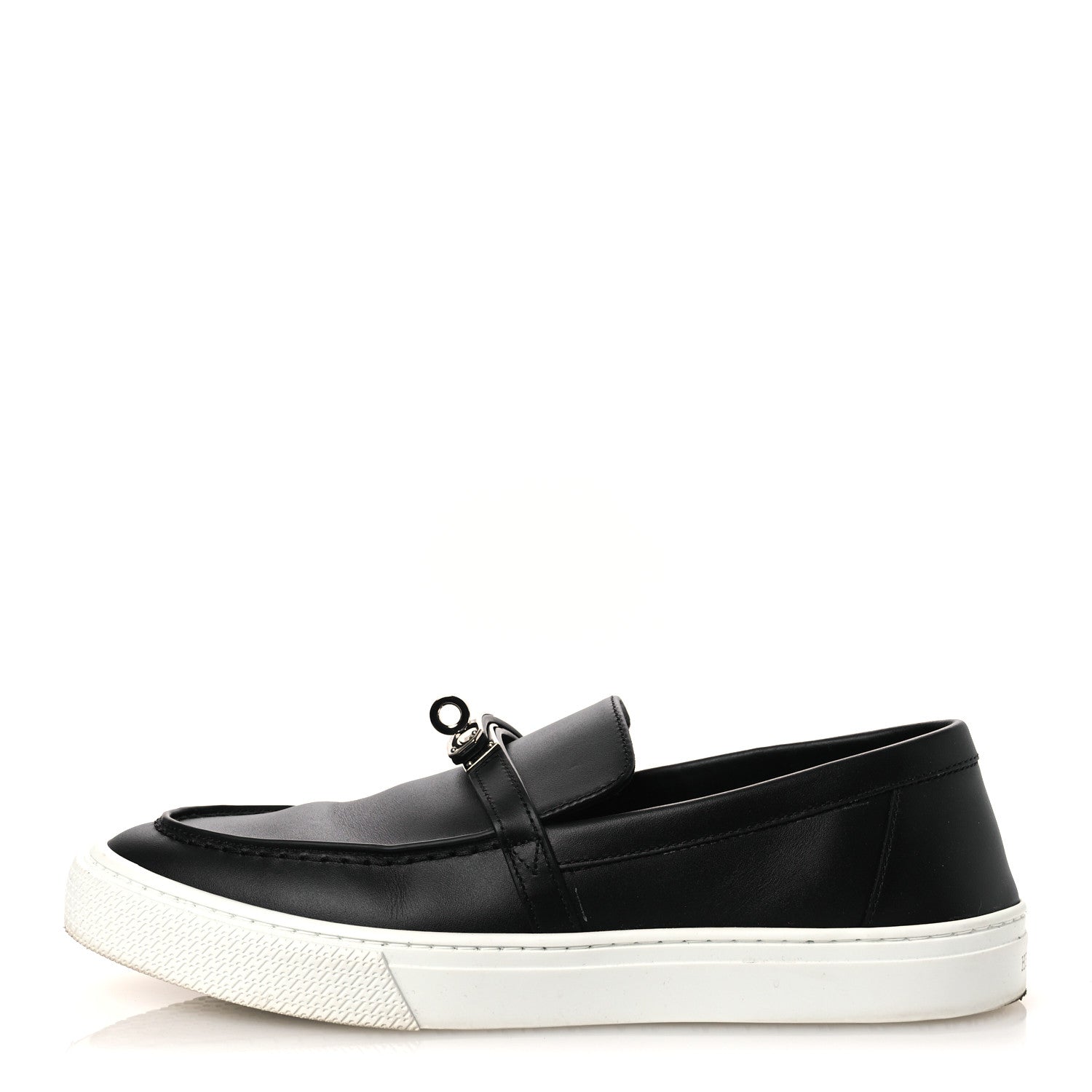CALFSKIN GAME SLIP ON SNEAKERS BLACK