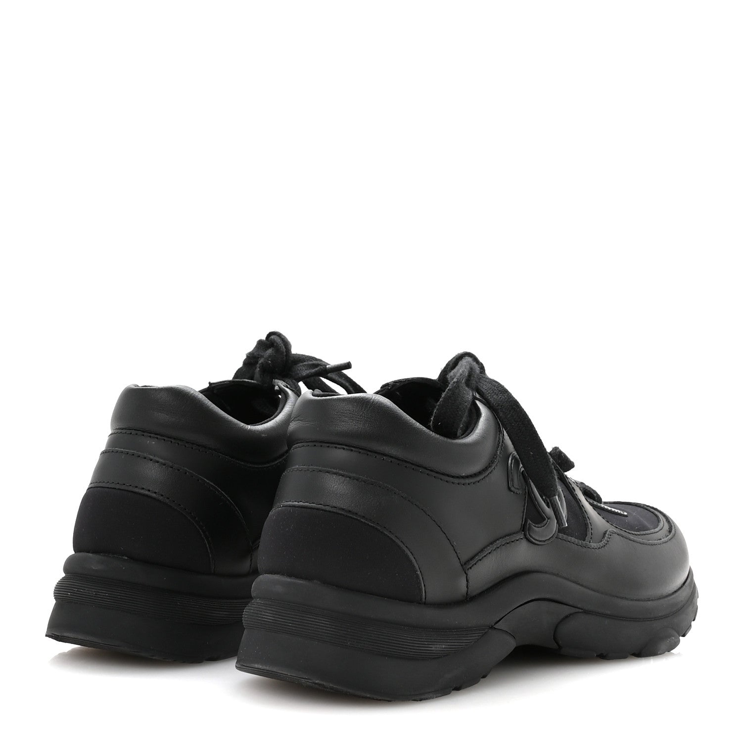 CALFSKIN LAMBSKIN CC UNIFORM SNEAKERS BLACK