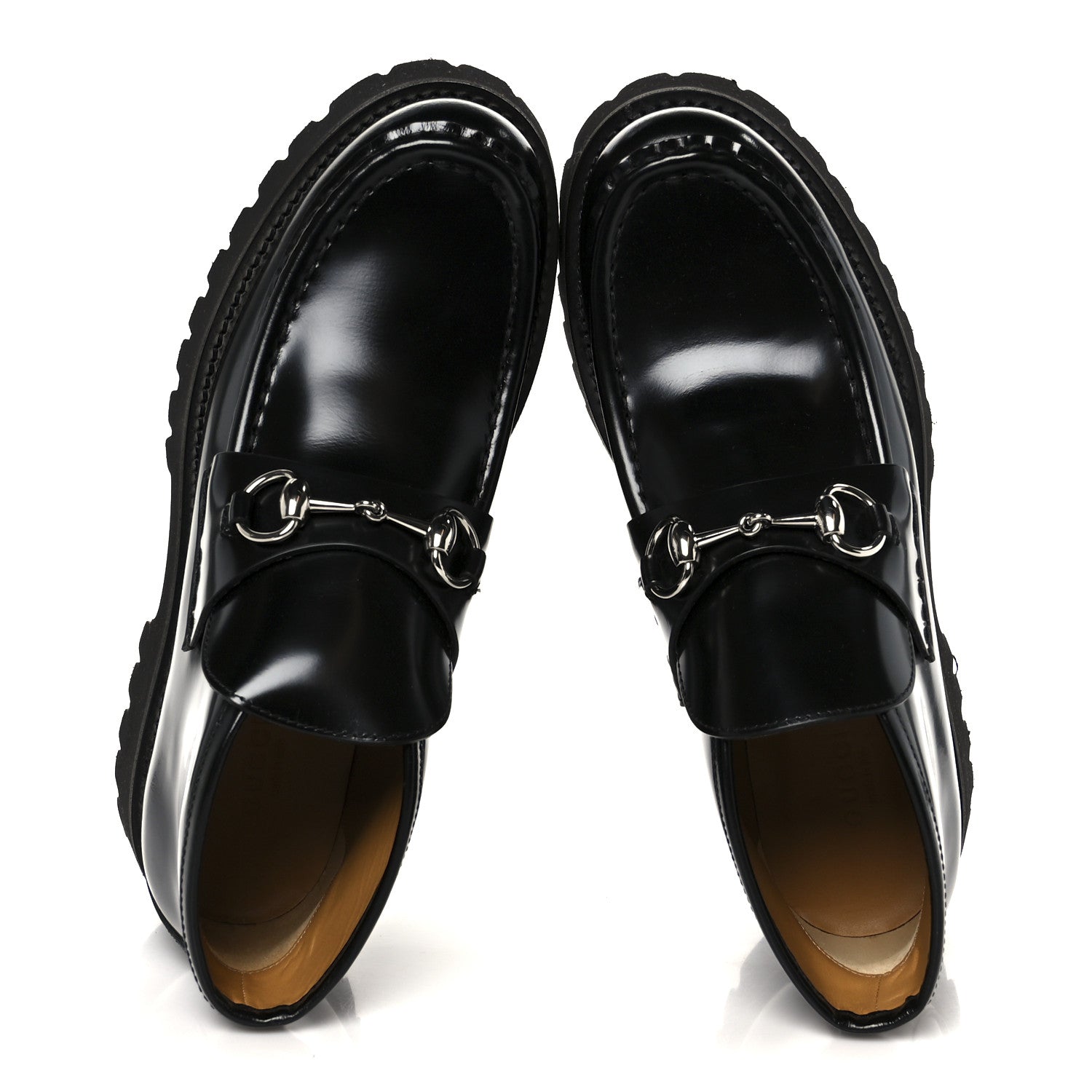 CORDOVAN LUX WOMENS HORSEBIT PLATFORM ANKLE BOOTS BLACK