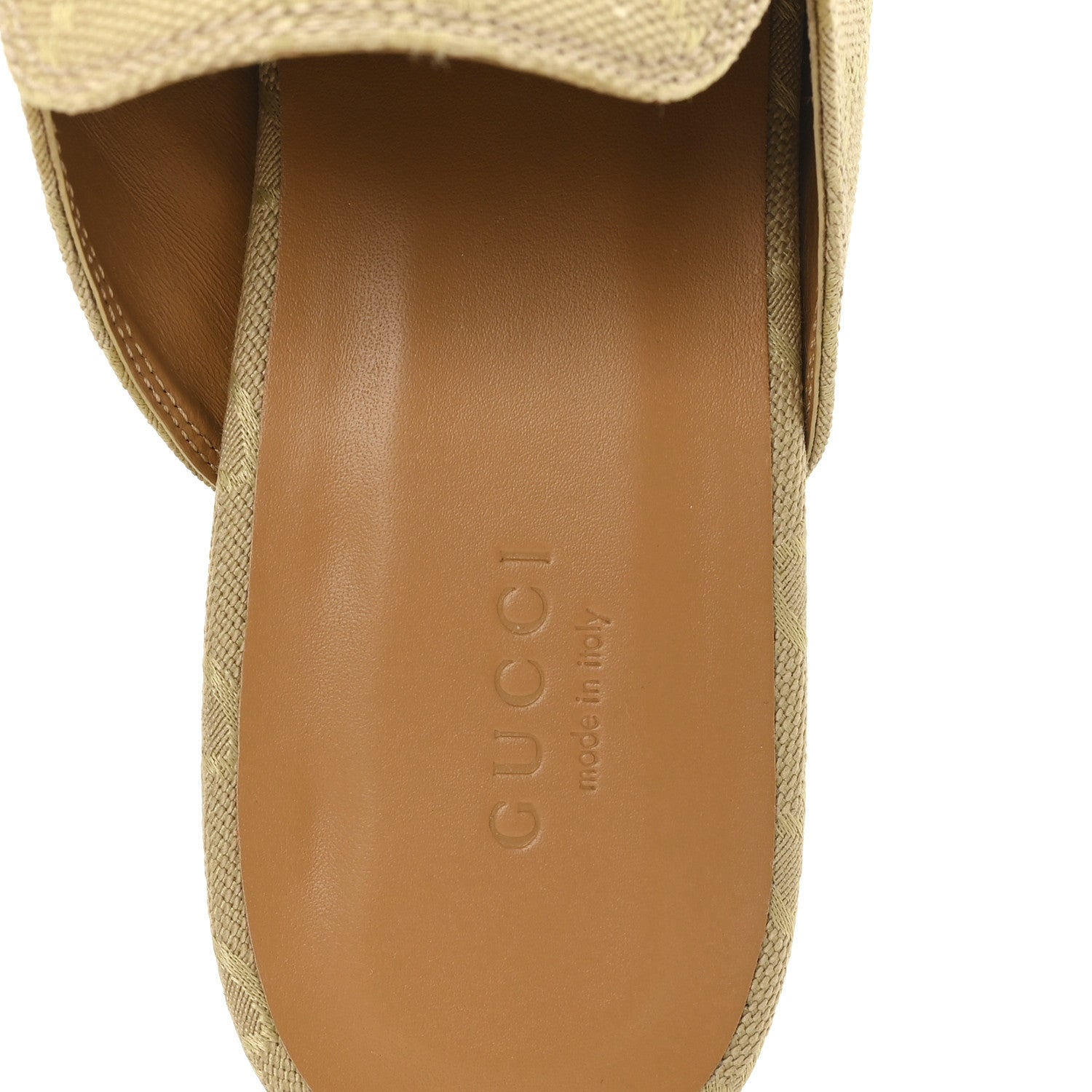 GG MONOGRAM CANVAS WOMENS PRINCETOWN SLIPPERS EGYPT SALT