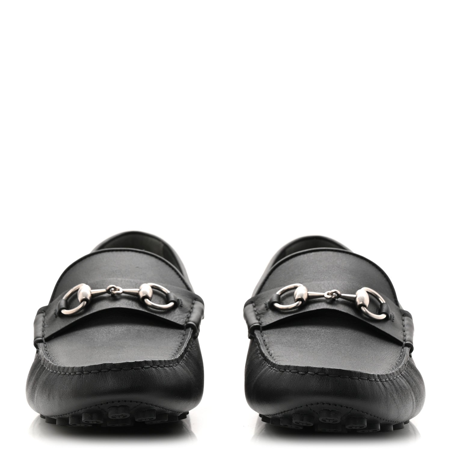 SOFT CLOVE CALFSKIN MENS HORSEBIT DRIVER LOAFERS BLACK