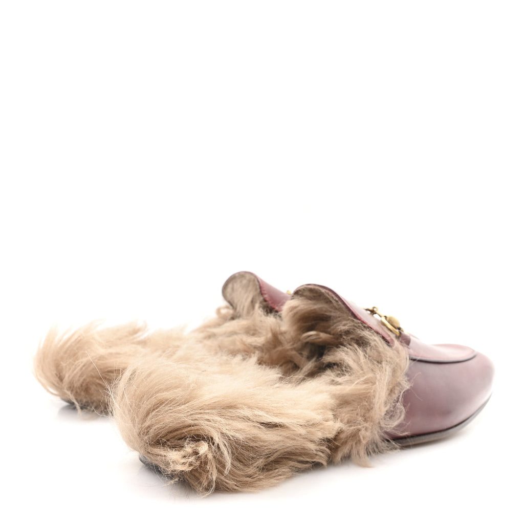 ETIS GLAMOUR CALFSKIN GRANADA KID FUR MENS PRINCETOWN SLIPPERS RUBY BORDEAUX NATURALE