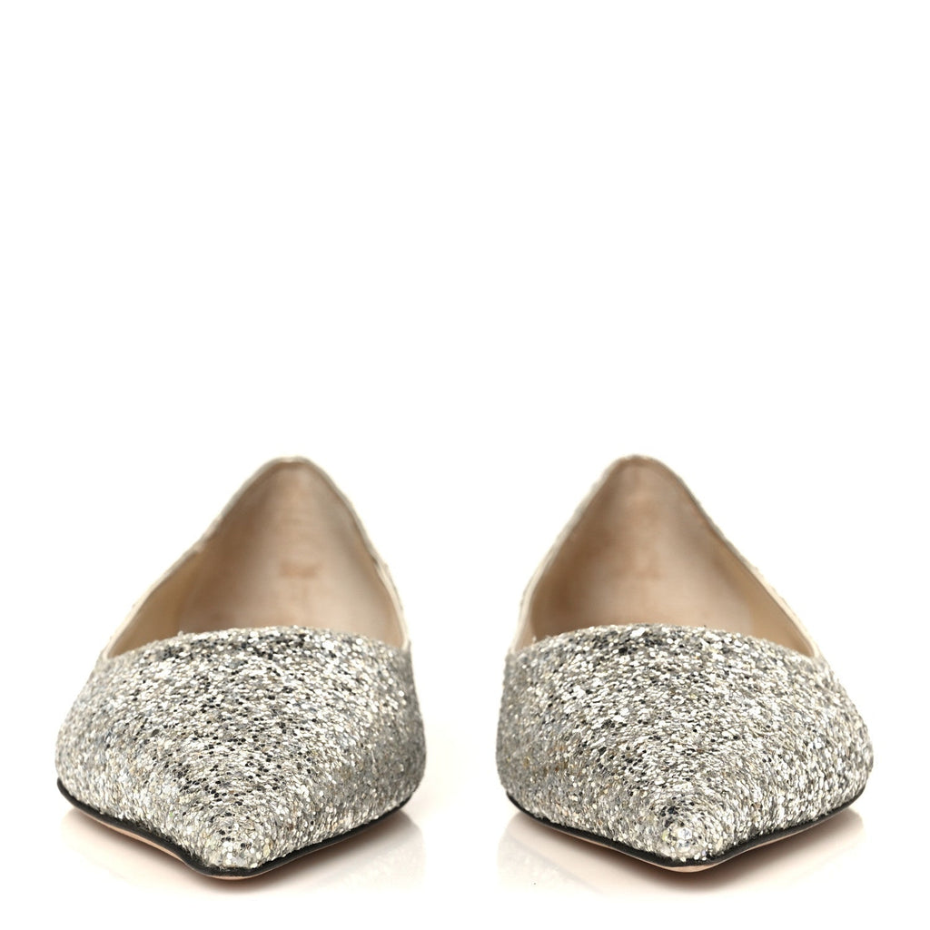 GALAXY GLITTER MESH LOVE FLATS SILVER SPARKS