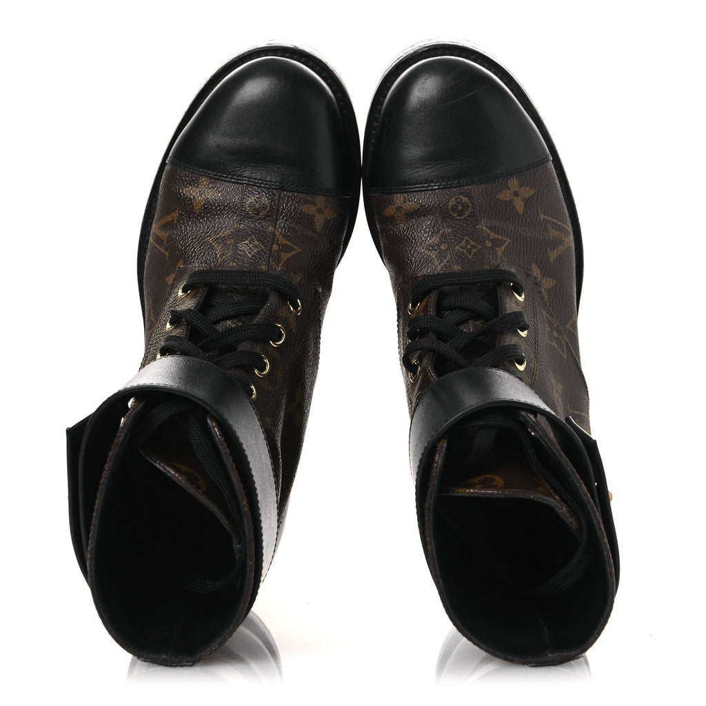 LOUIS VUITTON CALFSKIN WONDERLAND FLAT RANGER BOOTS MONOGRAM BROWN