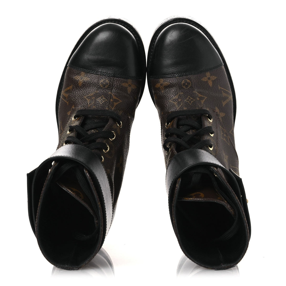 LOUIS VUITTON CALFSKIN WONDERLAND FLAT RANGER BOOTS MONOGRAM BROWN