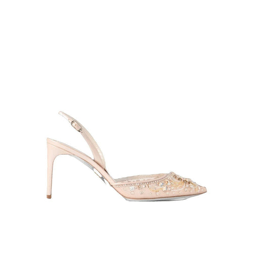 René Caovilla Jinny Crystal-Embellished Slingback Pump - Pink/Nude
