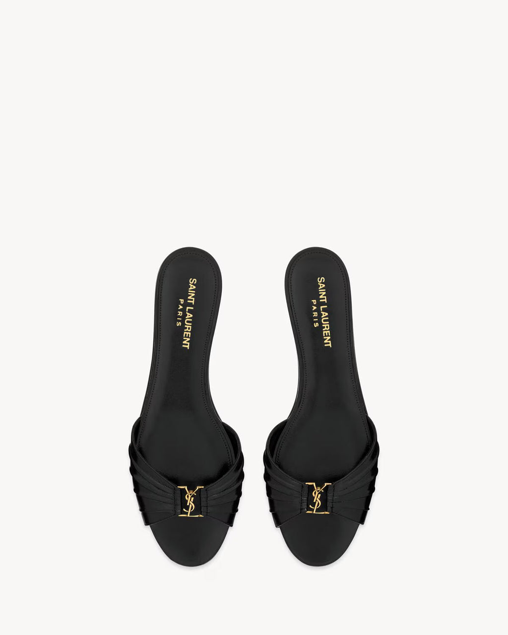 YSL BABYLONE SLIDES IN SMOOTH LEATHER