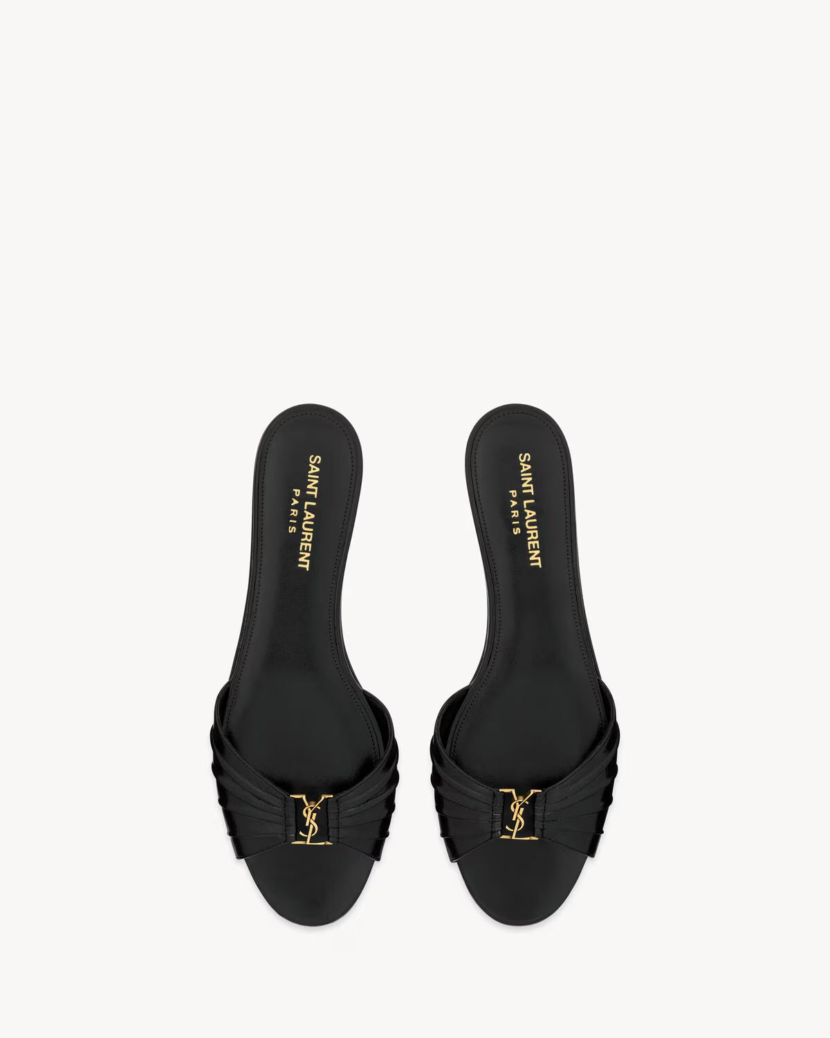 YSL BABYLONE SLIDES IN SMOOTH LEATHER
