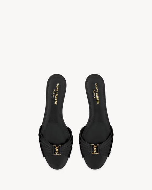 YSL BABYLONE SLIDES IN SMOOTH LEATHER