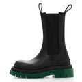 CALFSKIN THE TIRE CHELSEA BOOTS BLACK GREEN