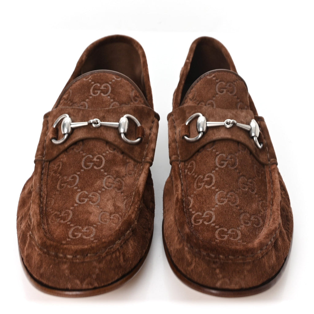 LUXURY SUEDE GUCCISSIMA MENS HORSEBIT MOCASSIN LOAFERS FANCY FANCY BROWN