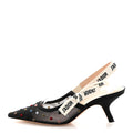 MESH RIBBON VELVET MINI DOT J'ADIOR SLINGBACK 65MM PUMPS BLACK MULTICOLOR