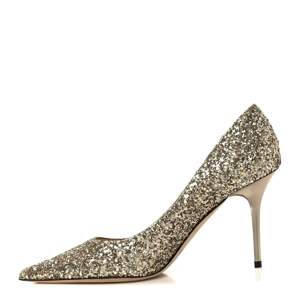 COARSE GLITTER POINTY TOE LOVE 85 PUMPS ANTIQUE GOLD