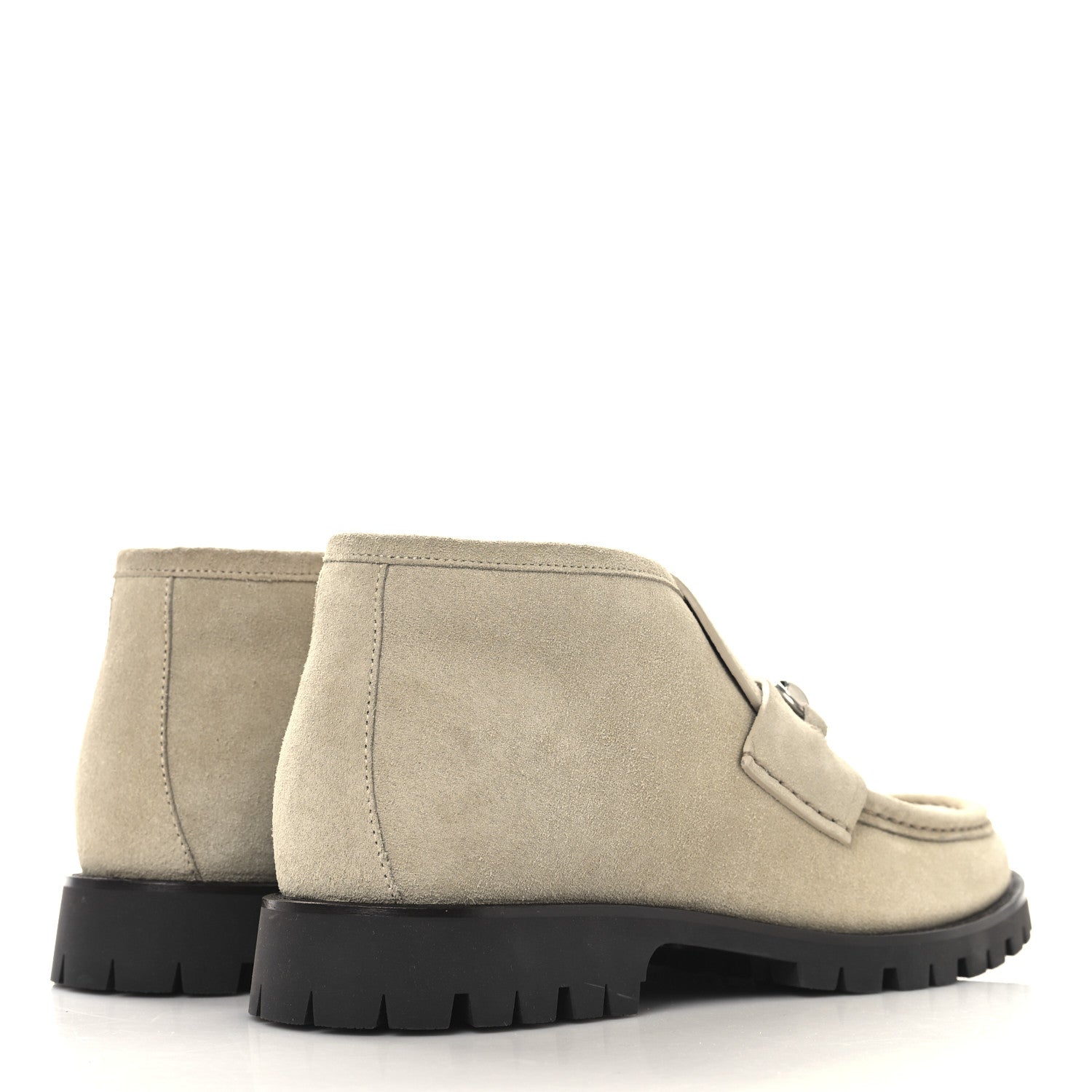 SUEDE MENS HORSEBIT ANKLE BOOTS BEIGE