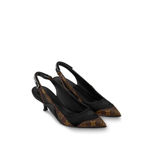 Louis Vuitton Metallic Lambskin Archlight Slingback Pump Argent - Brown Monogram