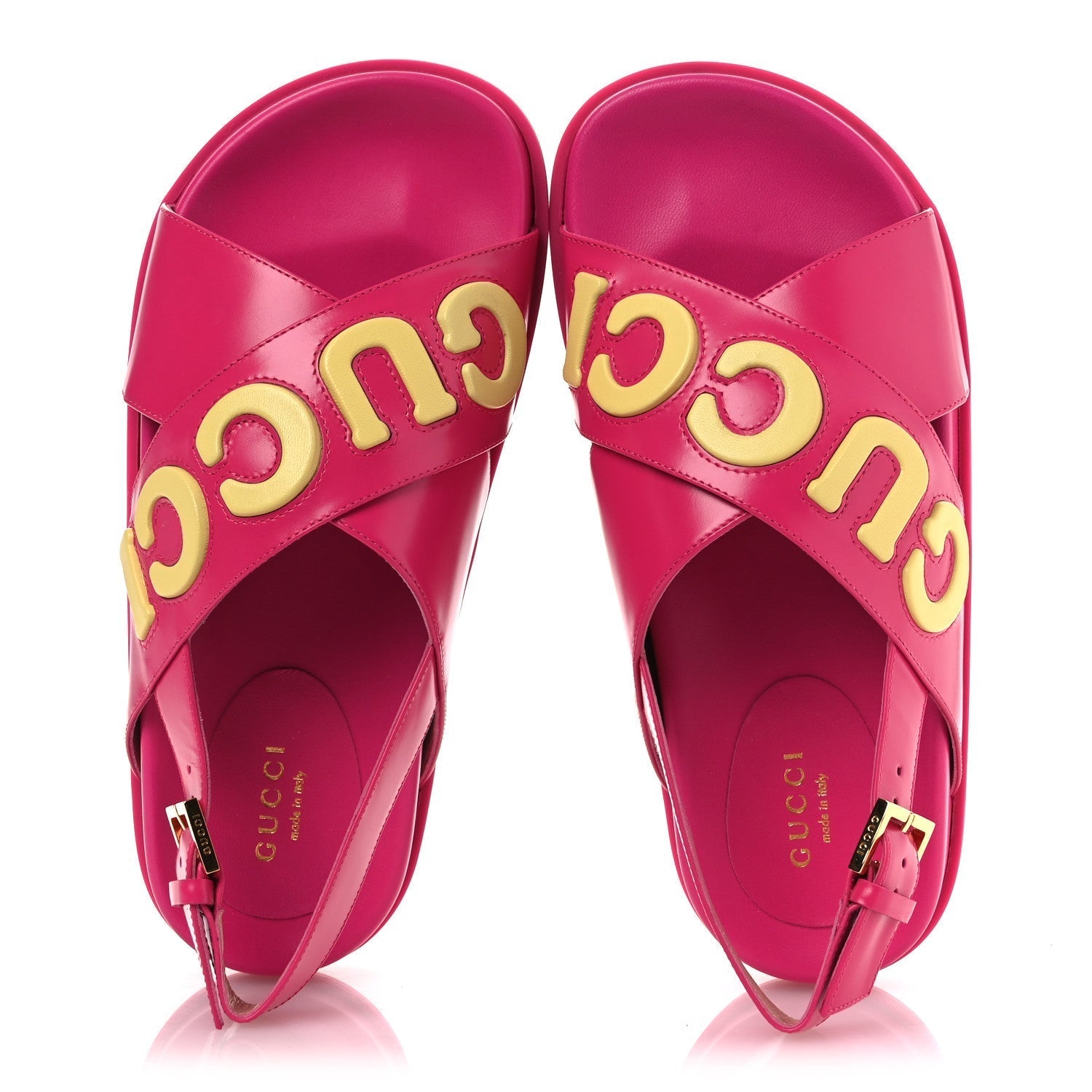 CALFSKIN ELIZABETH NAPPA CHARLOTTE LOGO SLINGBACK SANDALS FANCY FUCHSIA