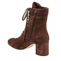 Miu Miu Shearling Suede Ankle Boot Deserto - Brown Lace-Up