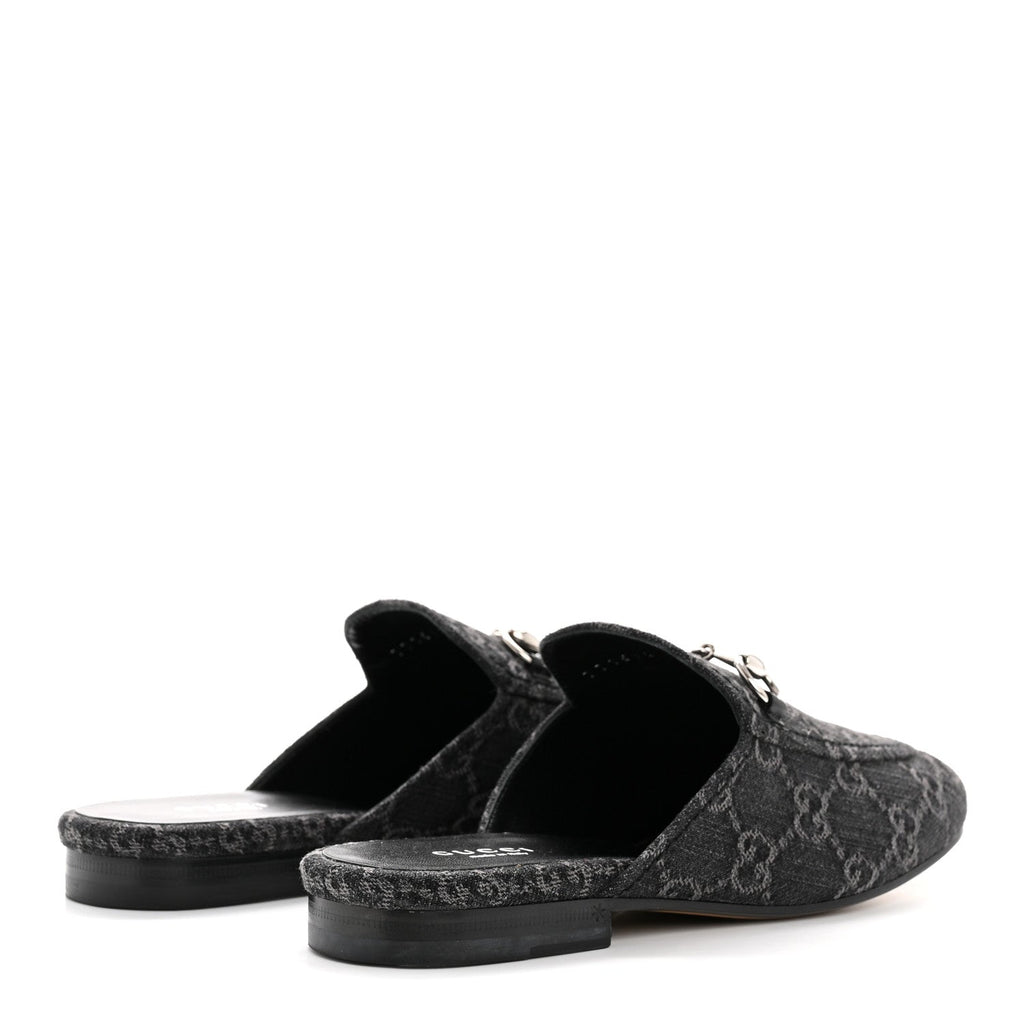 NEW DENIM GG MALAGA KID WOMENS PRINCETOWN SLIPPERS GREY BLACK