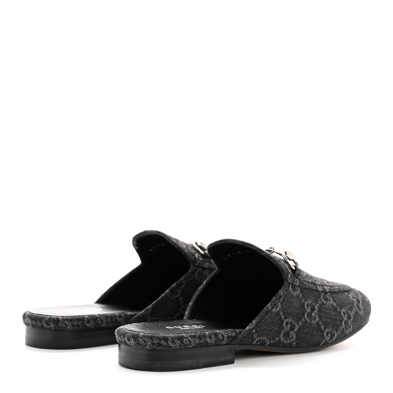 NEW DENIM GG MALAGA KID WOMENS PRINCETOWN SLIPPERS GREY BLACK