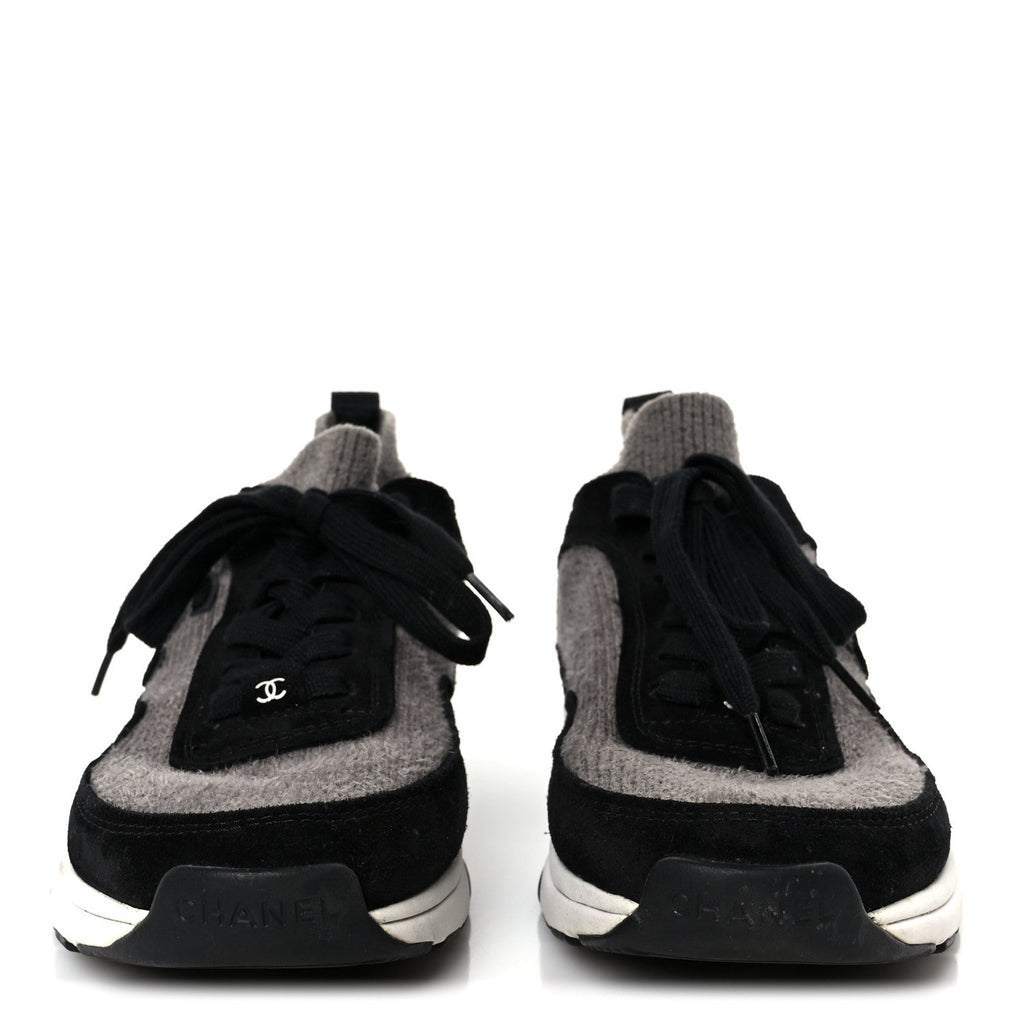 FABRIC SUEDE CALFSKIN CC SNEAKERS GRAY BLACK