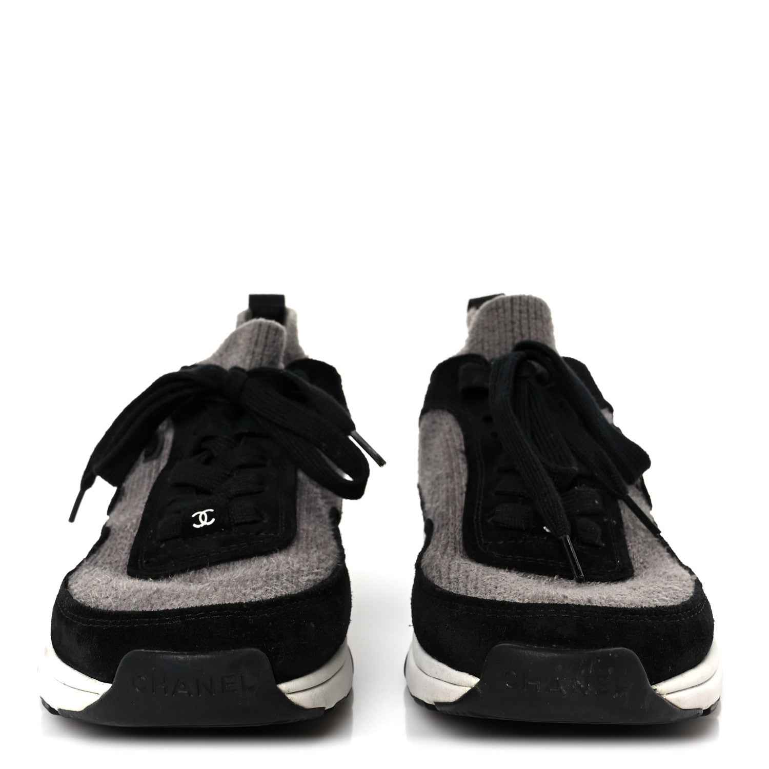 FABRIC SUEDE CALFSKIN CC SNEAKERS GRAY BLACK