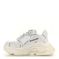 TECHNICAL FABRIC ALLOVER LOGO WOMENS TRIPLE S SNEAKERS WHITE BLACK