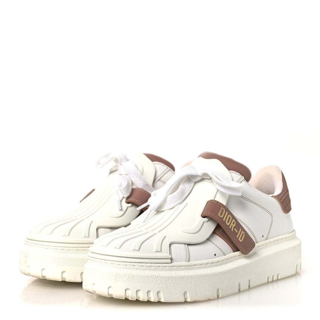 CALFSKIN BI-COLOR DIOR-ID PLATFORM SNEAKERS WHITE NUDE
