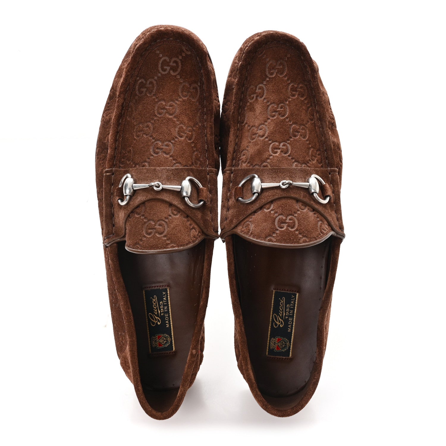 LUXURY SUEDE GUCCISSIMA MENS HORSEBIT MOCASSIN LOAFERS FANCY FANCY BROWN