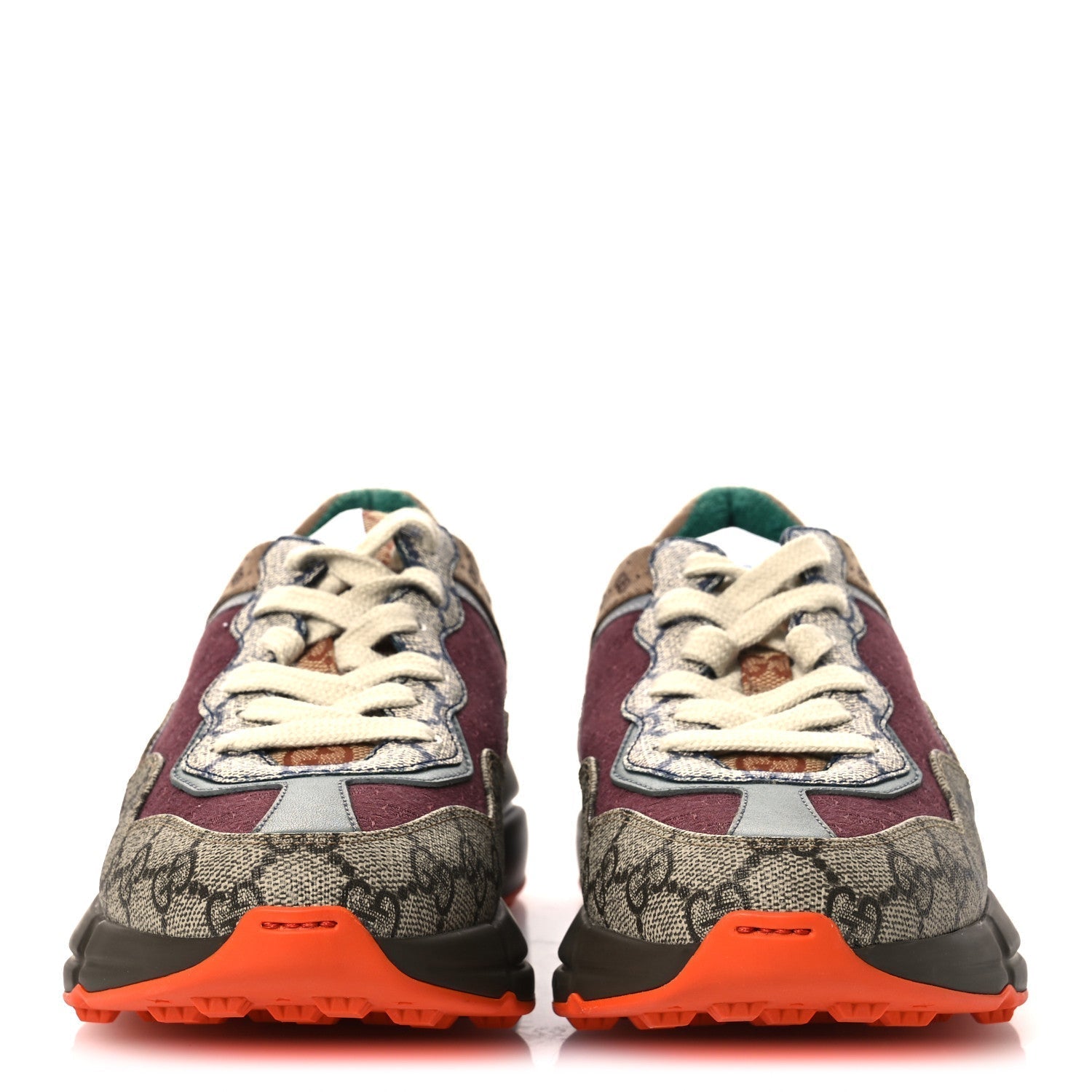 GG SUPREME MONOGRAM MIX MONOGRAM WOMENS RHYTON SNEAKERS BORDEAUX BEIGE EBONY