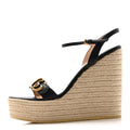 NAPPA MATELASSE GG MARMONT SLINGBACK PLATFORM /130MM ESPADRILLE WEDGES BLACK