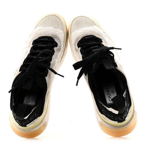 FABRIC SUEDE CALFSKIN CC SNEAKERS IVORY BLACK