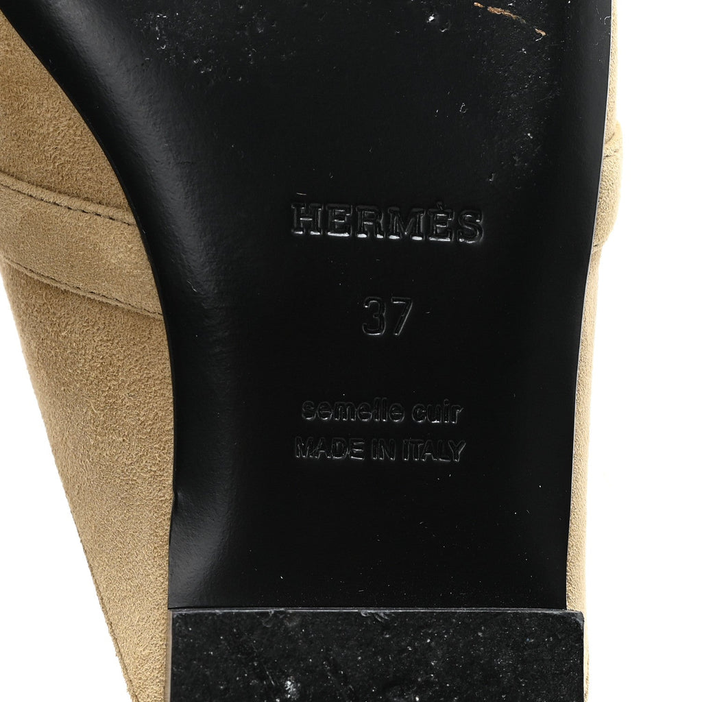 SUEDE GOATSKIN OZ MULES BEIGE SABLE