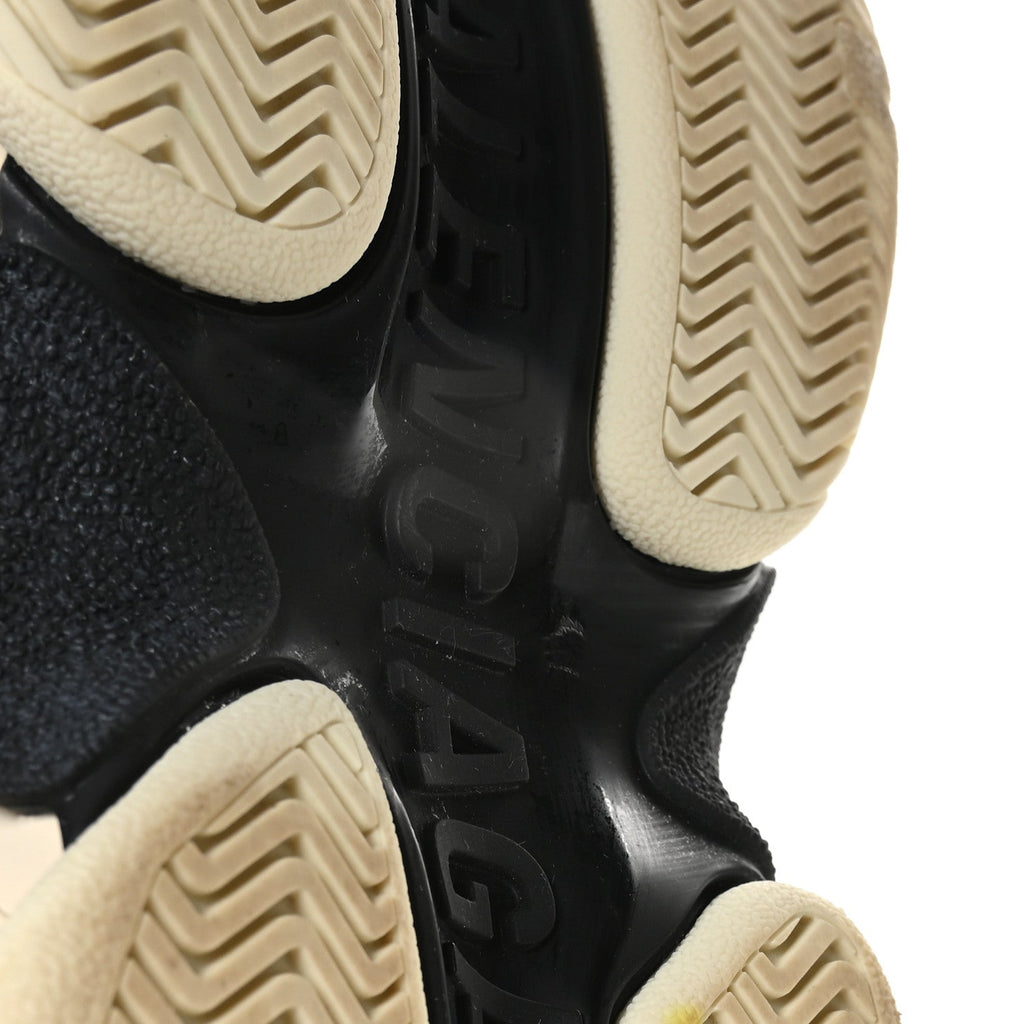 FABRIC MESH WOMENS TRIPLE S SNEAKERS BEIGE BLACK