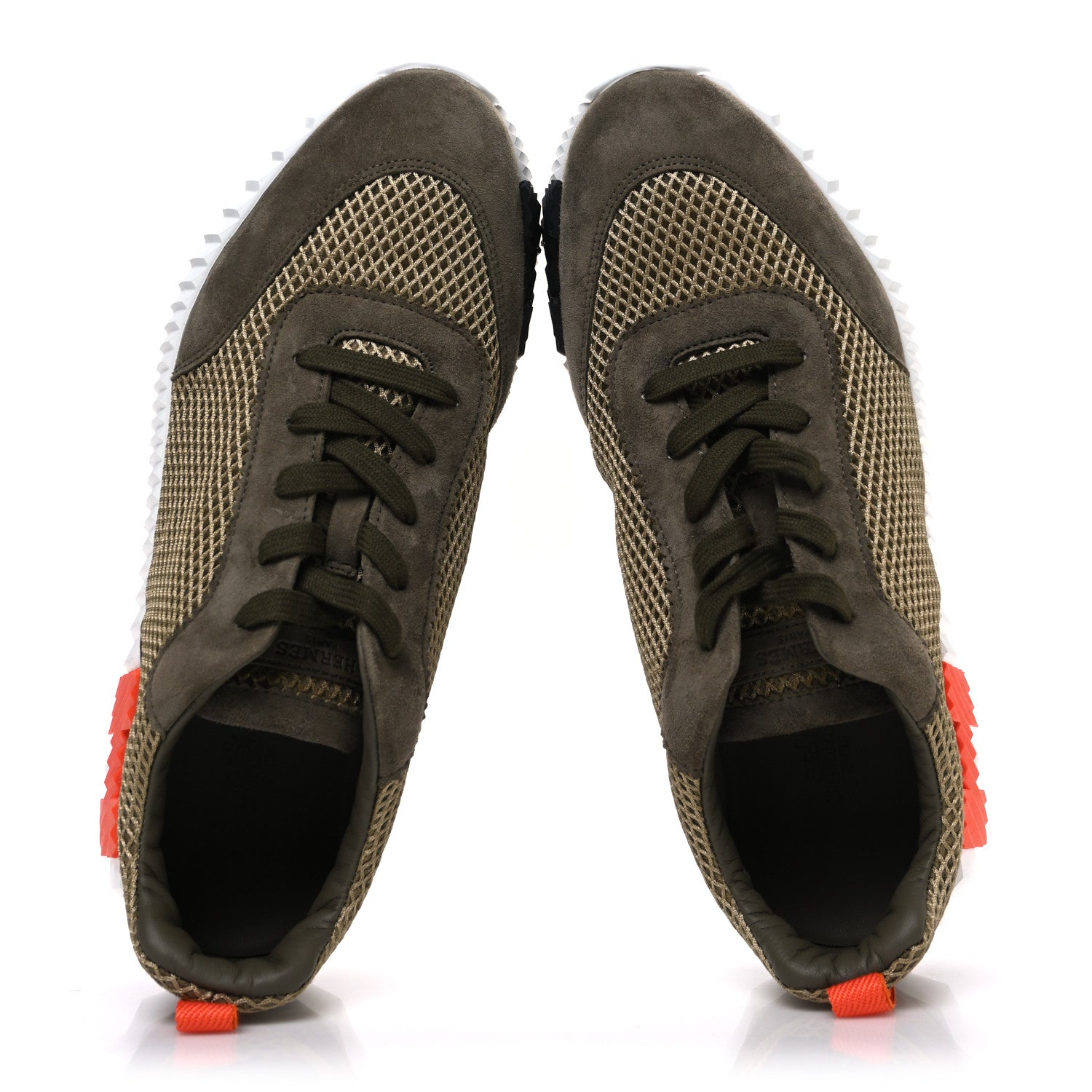 AIR MESH SUEDE GOATSKIN MENS BOUNCING SNEAKERS VERT TOUNDRA