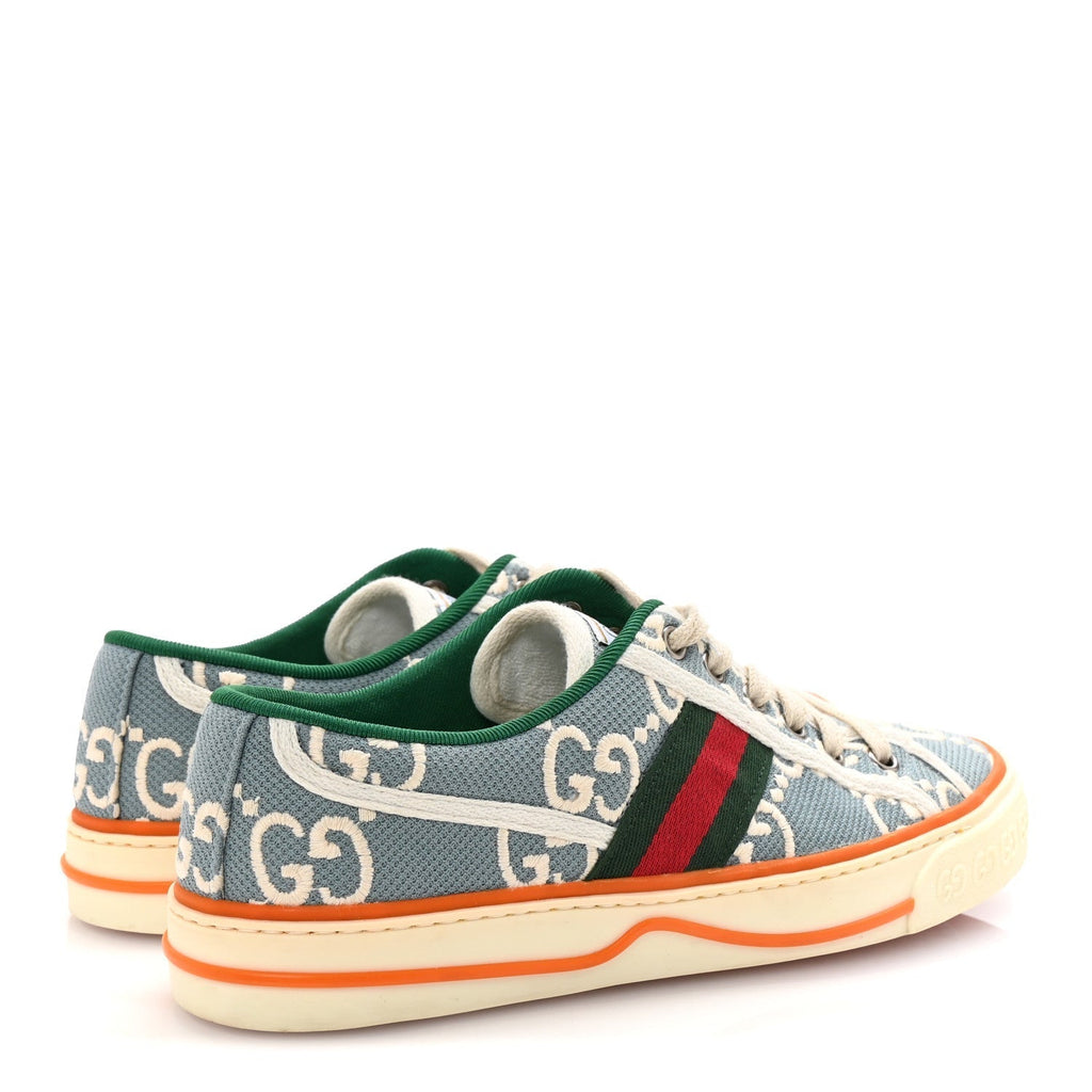 COTTON GG MONOGRAM WEB WOMENS 1977 TENNIS SNEAKERS PHILOD IVORY MYSTIC WHITE
