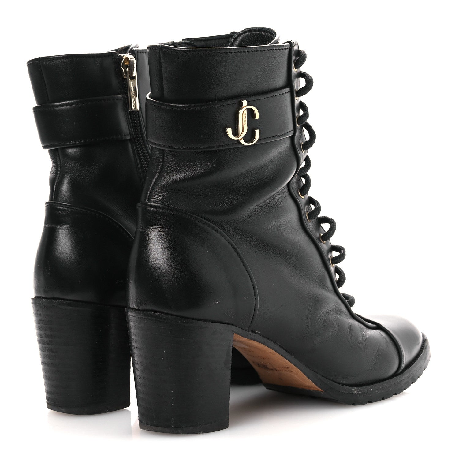 CALFSKIN COMBAT BOOTS BLACK