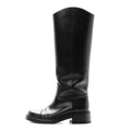 CALFSKIN CAP TOE CC RIDING BOOTS BLACK
