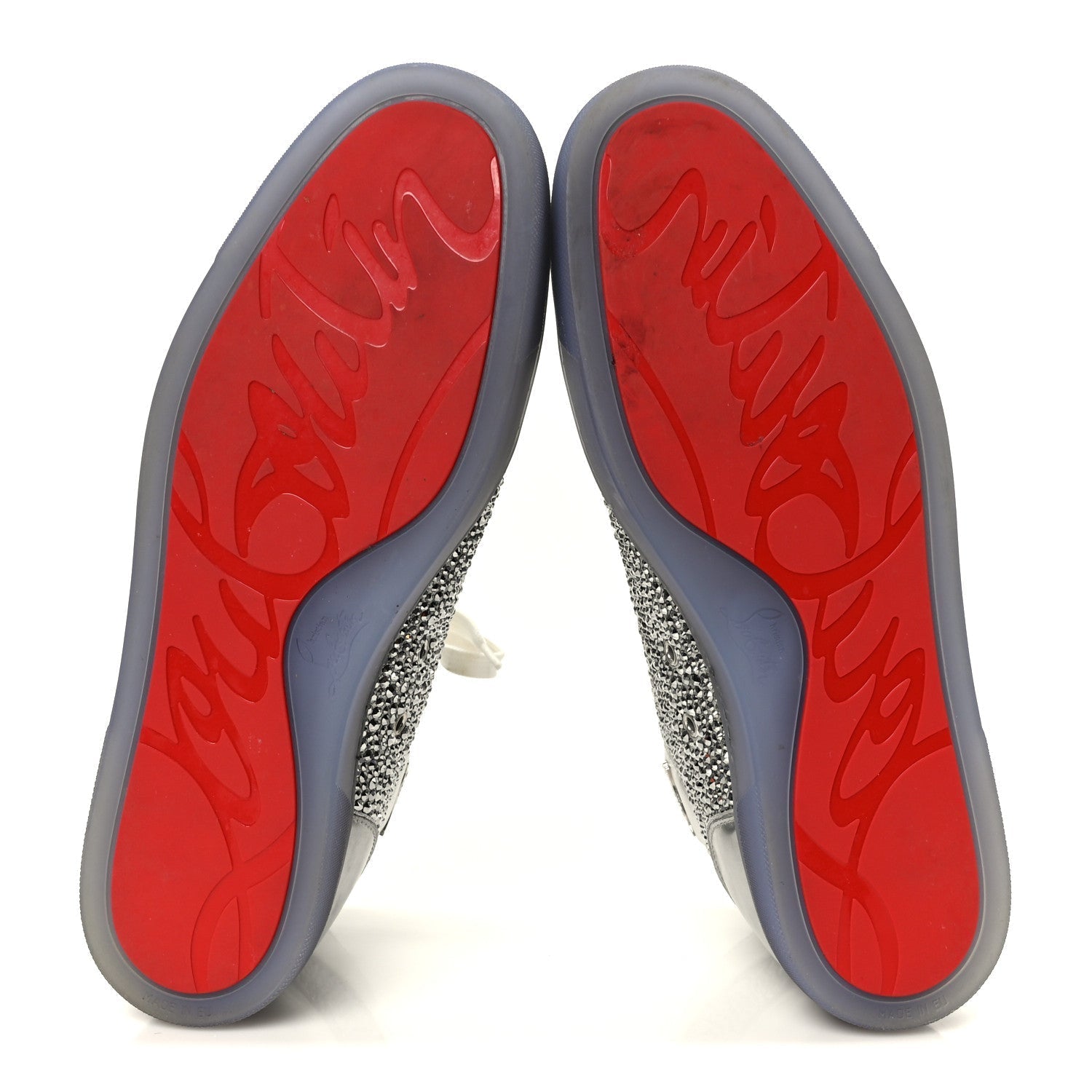 LAMINATED NAPPA FROZEN STRASS MENS LOUIS ORLATO FLAT SNEAKERS SILVER