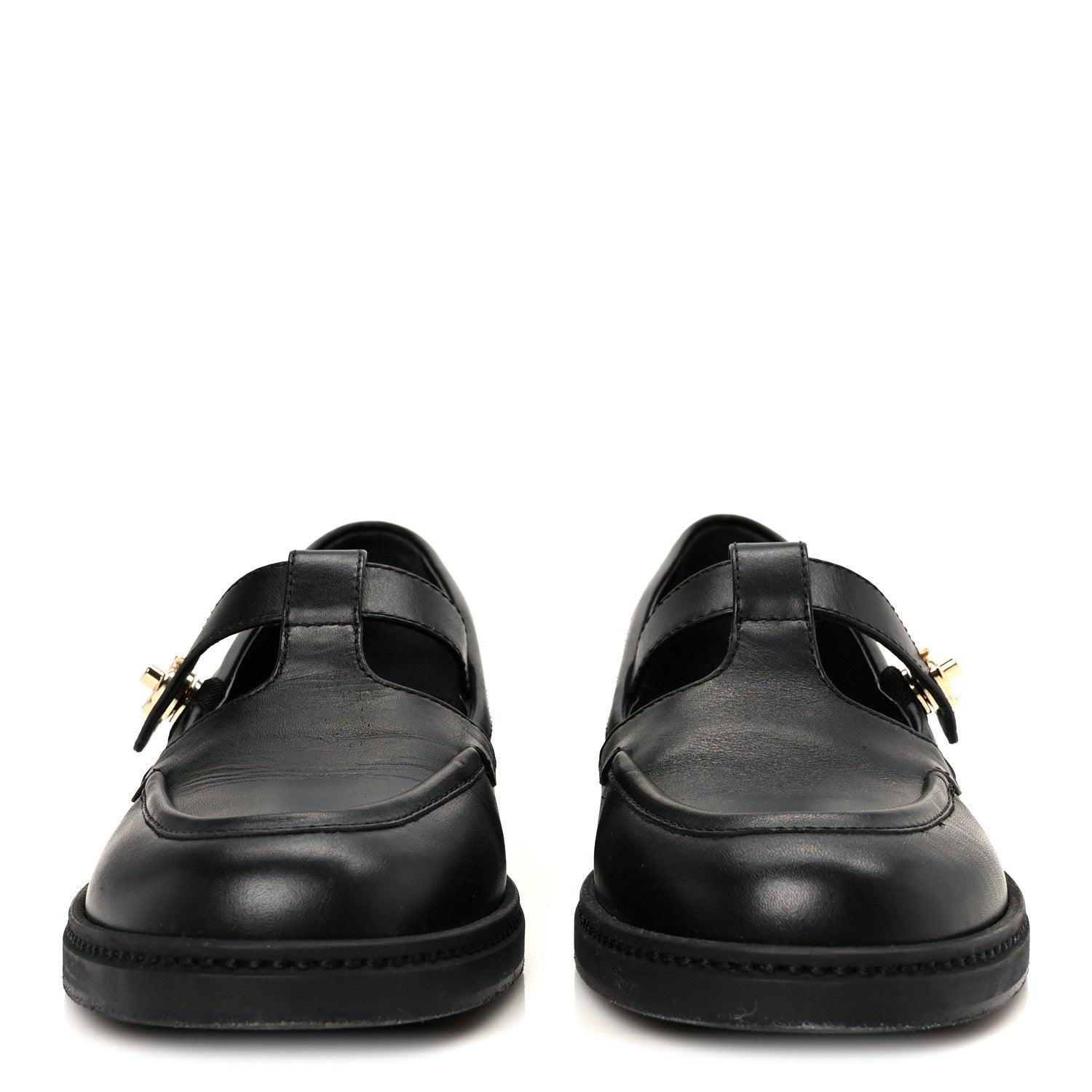 CALFSKIN CC TURNLOCK MOCCASINS BLACK