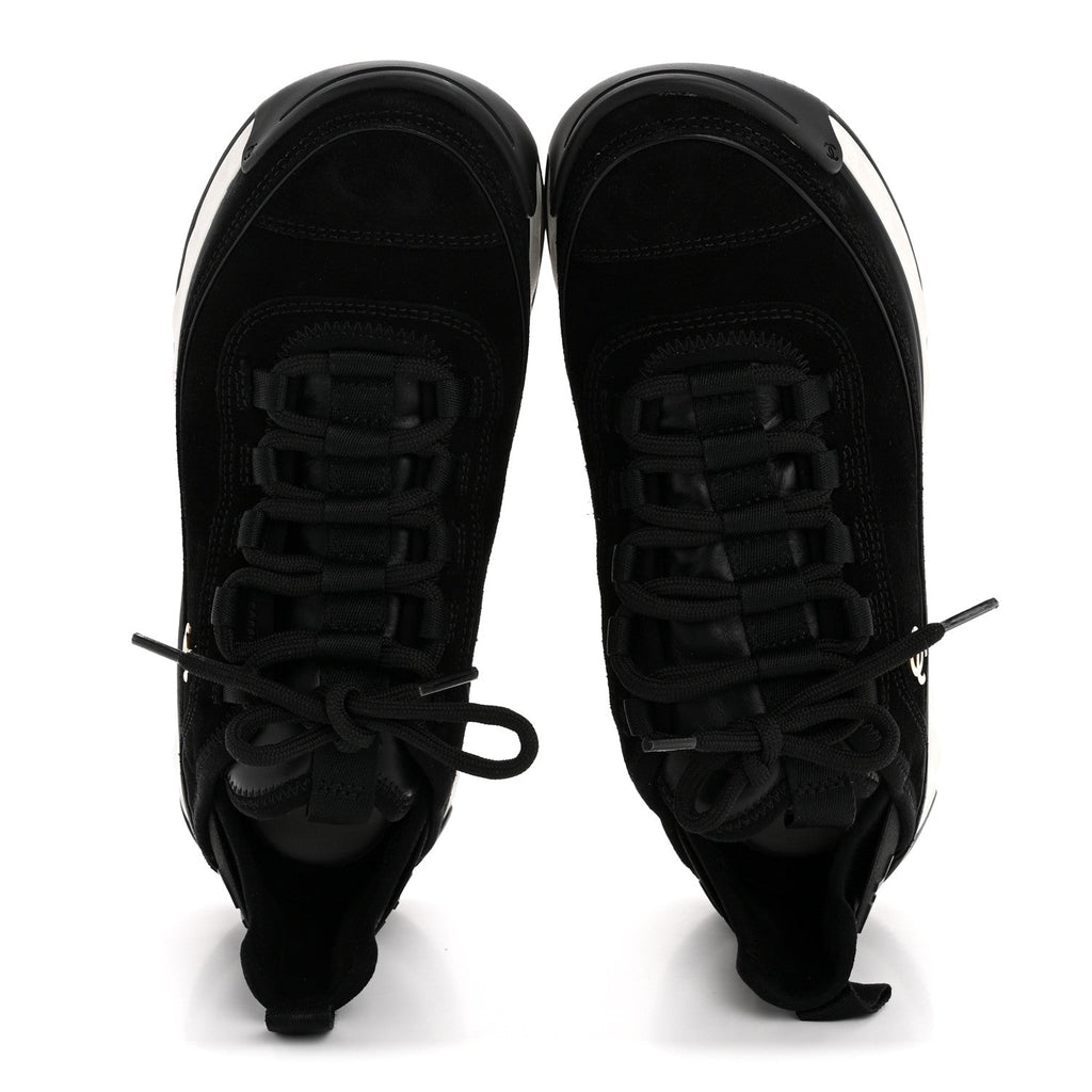 SUEDE CALFSKIN NYLON GROSGRAIN CC SNEAKERS BLACK