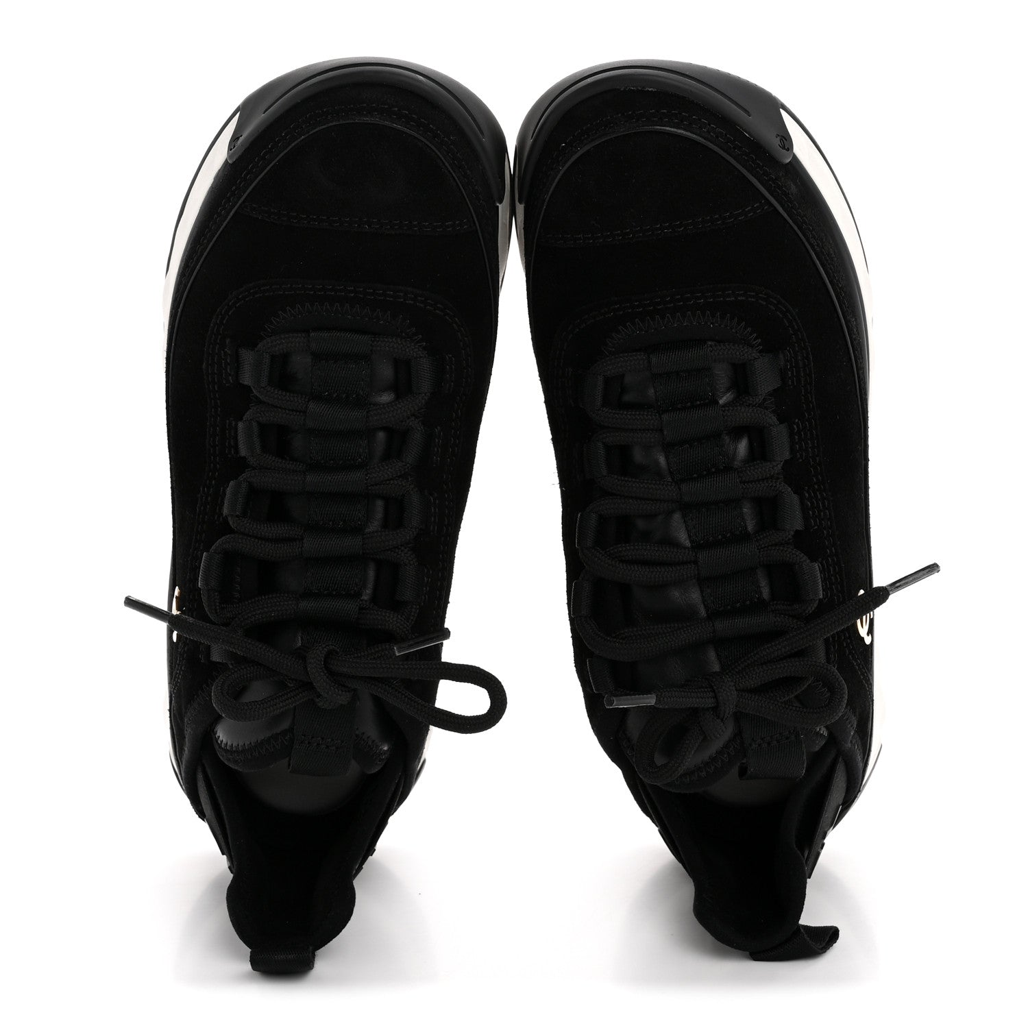 SUEDE CALFSKIN NYLON GROSGRAIN CC SNEAKERS BLACK