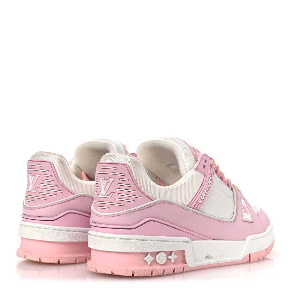 CALFSKIN MONOGRAM WOMENS LV TRAINER SNEAKERS LIGHT PINK
