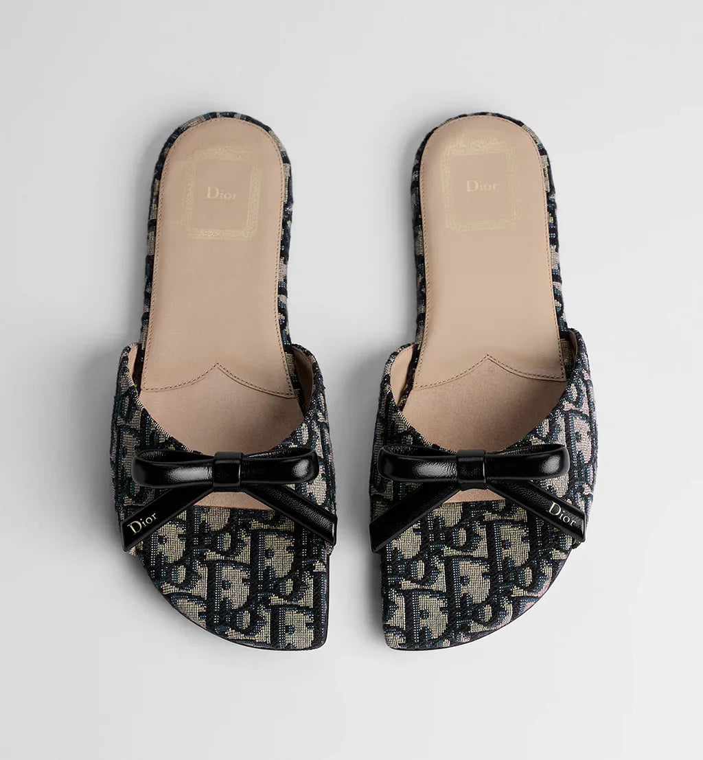 DIOR BOW SLIDE DEEP BLUE