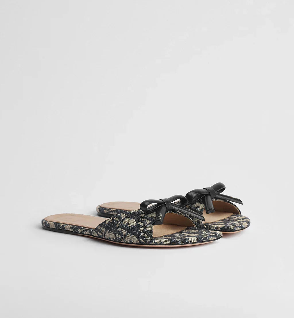 DIOR BOW SLIDE DEEP BLUE